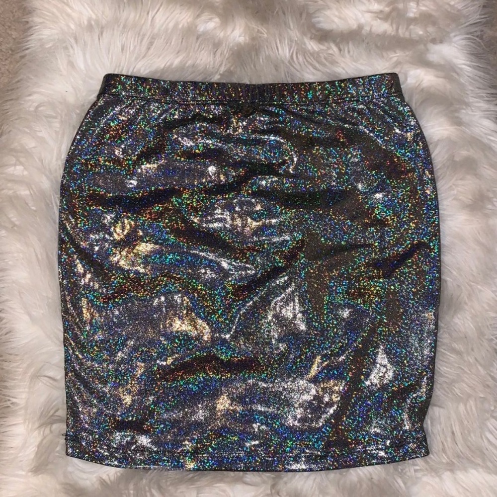 Holographic mini skirt